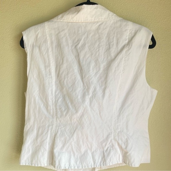 Skye's the Limit White Women's Moto Vest Zippers Sleeveless Classy - Picture 2 of 7